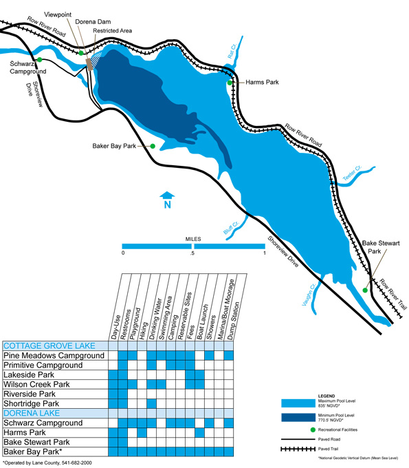 Dorena Dam map