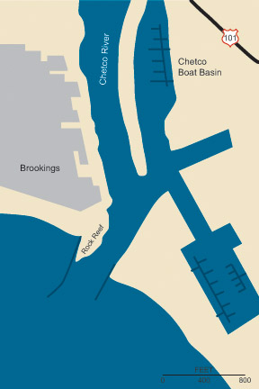 Graphic illustration map of Chetco River