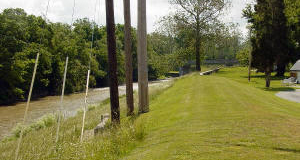 Levee certification picture showing a levee