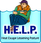 logo for Heat Escape Lessening Posture (HELP)