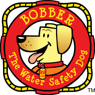 A yellow rope in the shape of a square borders a life preserver that says 