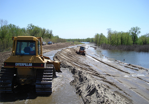 Image of levee construction related to PL 84-99