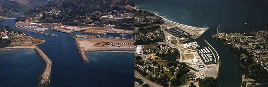 2 aerial images of Chetco River