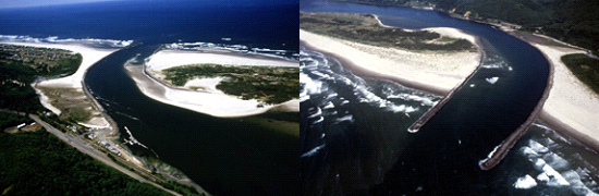 2 aerial images of the Nehalem River Project area