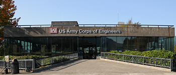 Image of the entrance of the Bradford Island Visitors Center.