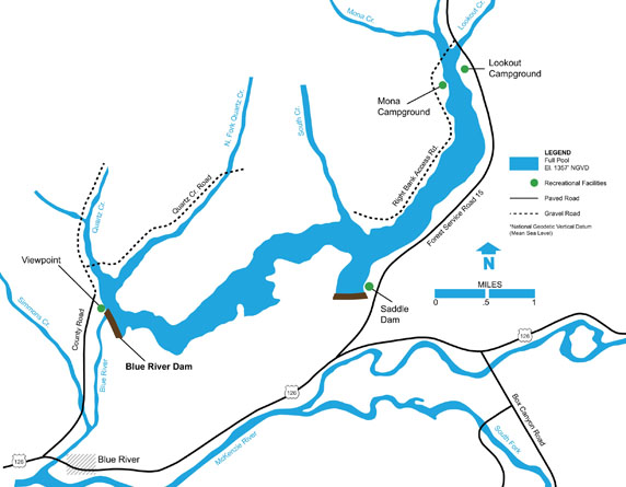 Blue River area recreation map