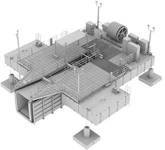 Drawing of Cougar Dam Portable Floating Fish Collector