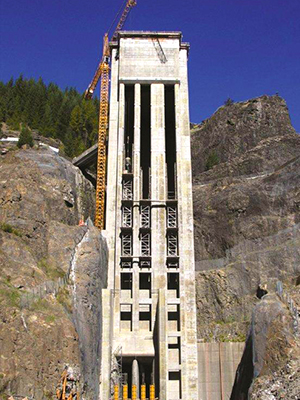 Picture of the Cougar Dam temperature control tower