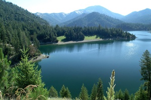 Regulatory image of scenic lake